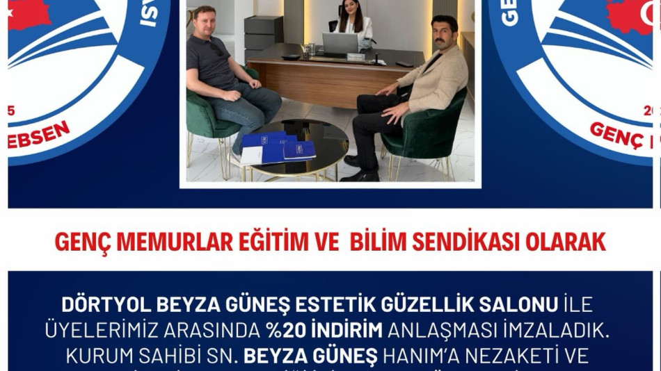 Dörtyol Beyza Güneş Estetik ve Güzellik Salonu ile İndirim Protokolü Anlaşması İmzaladık